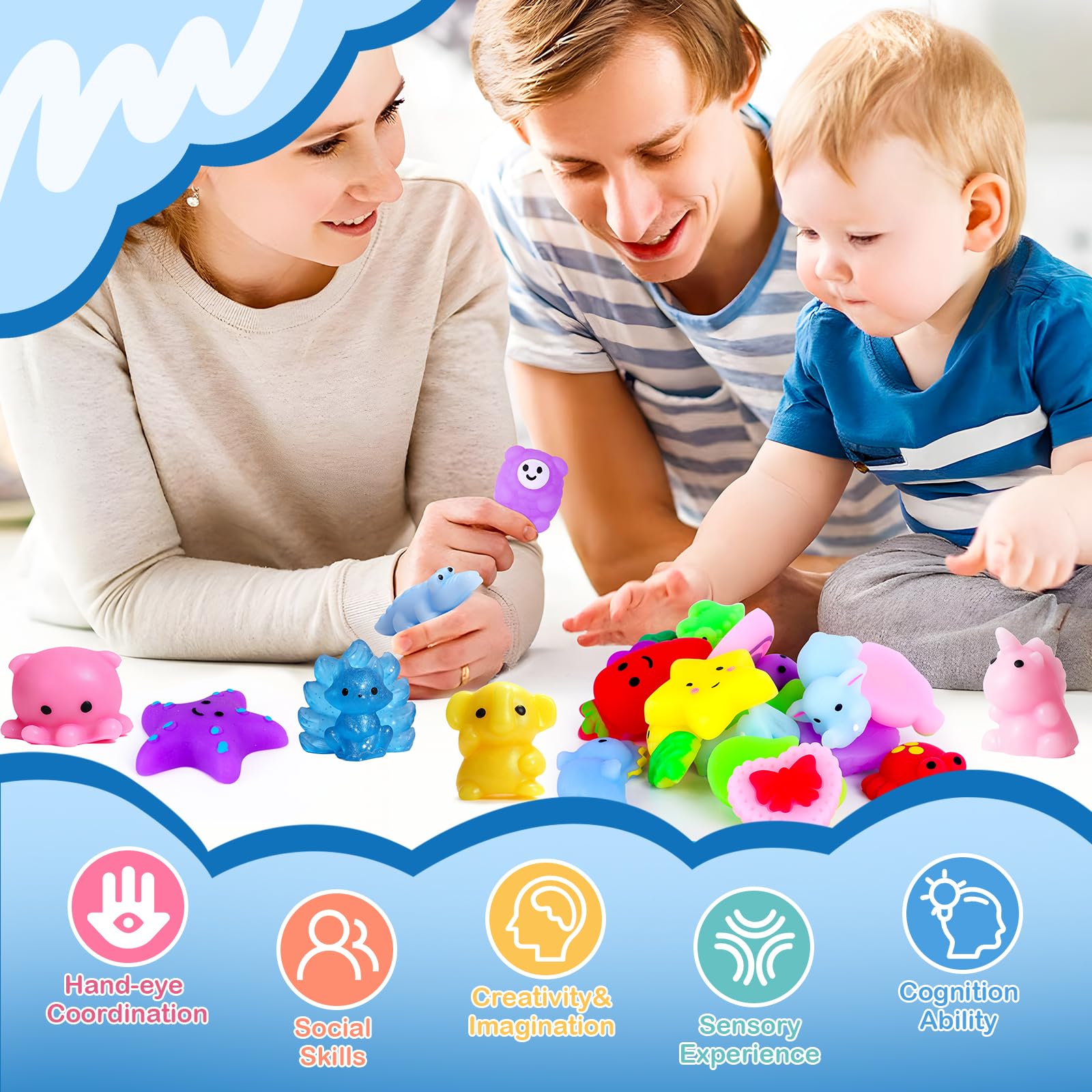 Paquete de 4 Cubos Antiestrés, Pelotas Antiestrés con Forma de Cubo de Hielo de Elevación Lenta para Adultos y Niños, Juguete Sensorial Fidget para Alivio de Ansiedad, Pelotas Blandas de Forma | Sensory Fidget Toy for Anxiety Relief, Square Shape Cube Squ