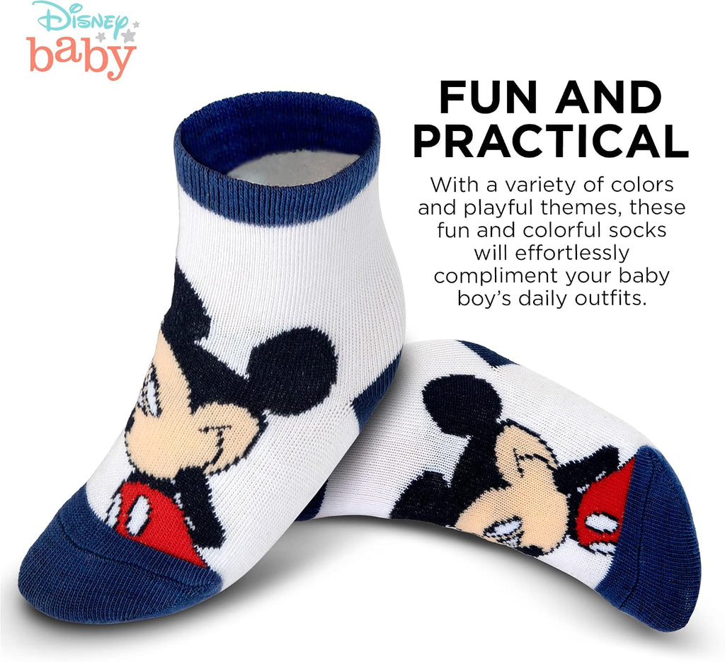Disney baby-boys Baby Girls & Boys Minnie Mouse, Mickey Mouse, Baby Shark, Justice League 10-pack Infant Sock 0-24 Months