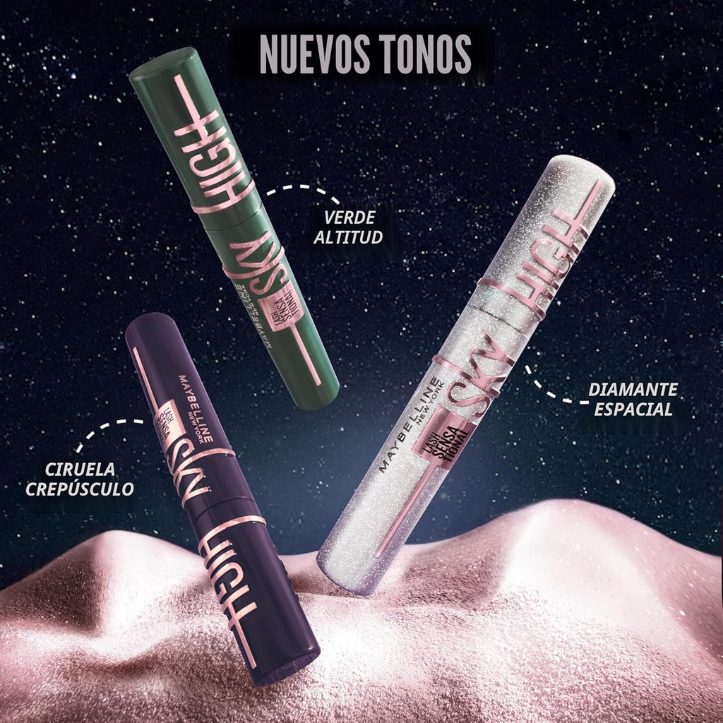 Maybelline Lash Sensational Sky High Washable Mascara Makeup, Volumizing, Lengthening, Defining, Curling, Multiplying, Buildable Formula, Blackest Black, 1 Count