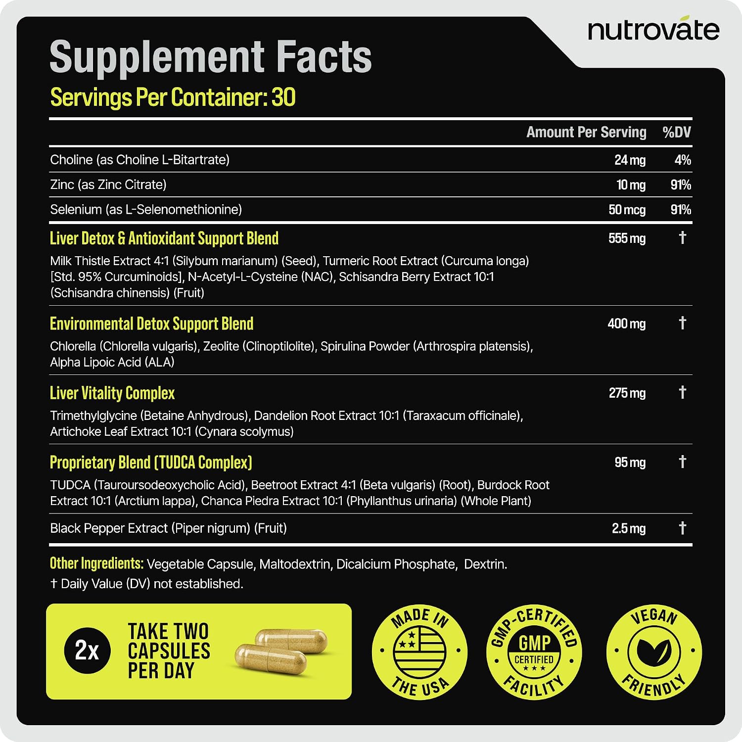 Liver Cleanse Detox & Repair [19-Plex] - Suplemento de apoyo hepático con cardo mariano, TUDCA, NAC, ALA, zeolita, raíz de diente de león, alcachofa y cúrcuma, vegano, sin OMG, sin gluten [fabricado