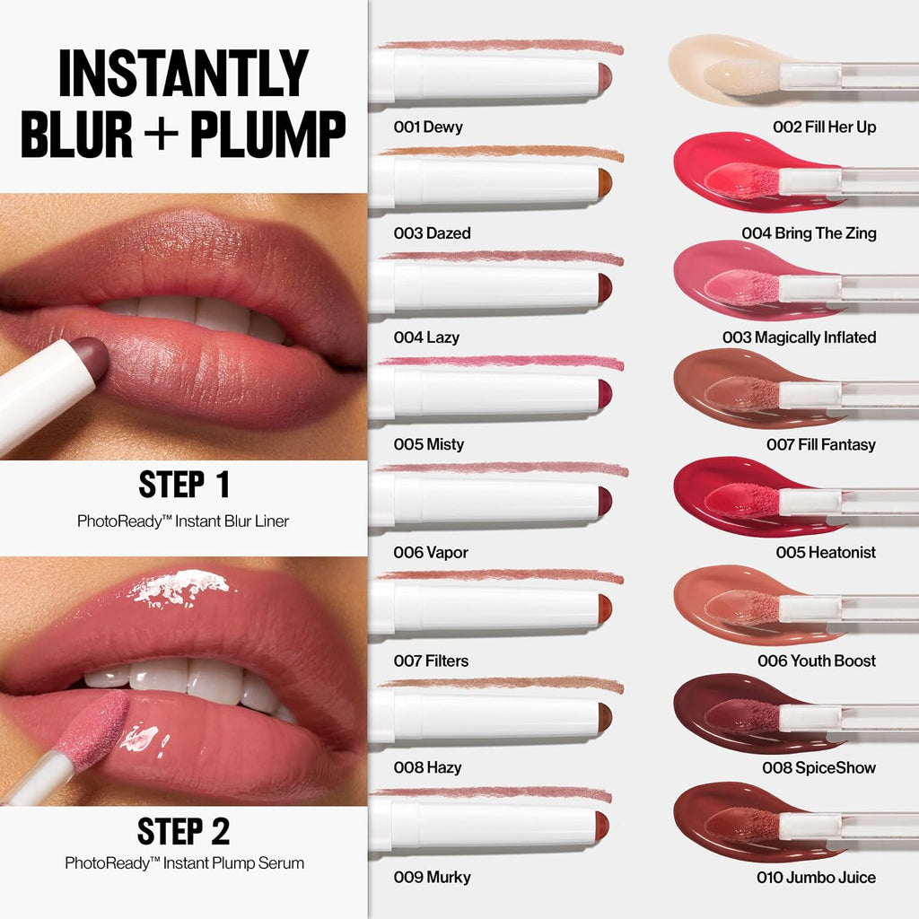 Revlon PhotoReady Instant Plump Serum, 003 Magically Infled, 0.25 fl oz | Plumping lip gloss serum with tingling sensation. Hydrating, non-sticky, high-shine. Lips look visibly fuller & smoother.