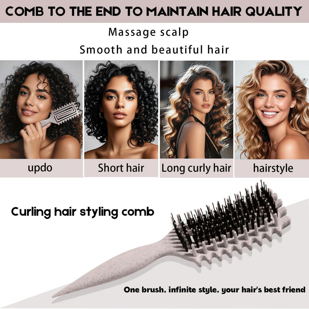 Cepillo para cabello rizado Candybrush Cepillo para definir rizos para desenredar, dar forma y definir rizos para mujeres, hombres, cabello húmedo y seco (Morado)