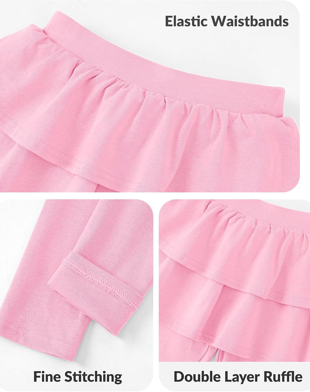 Witwot Paquete de 2 leggings tutú para niña, pantalones de algodón con falda con volantes, talla 18M-5T | Size 18M-5T Baby Girls Clothes