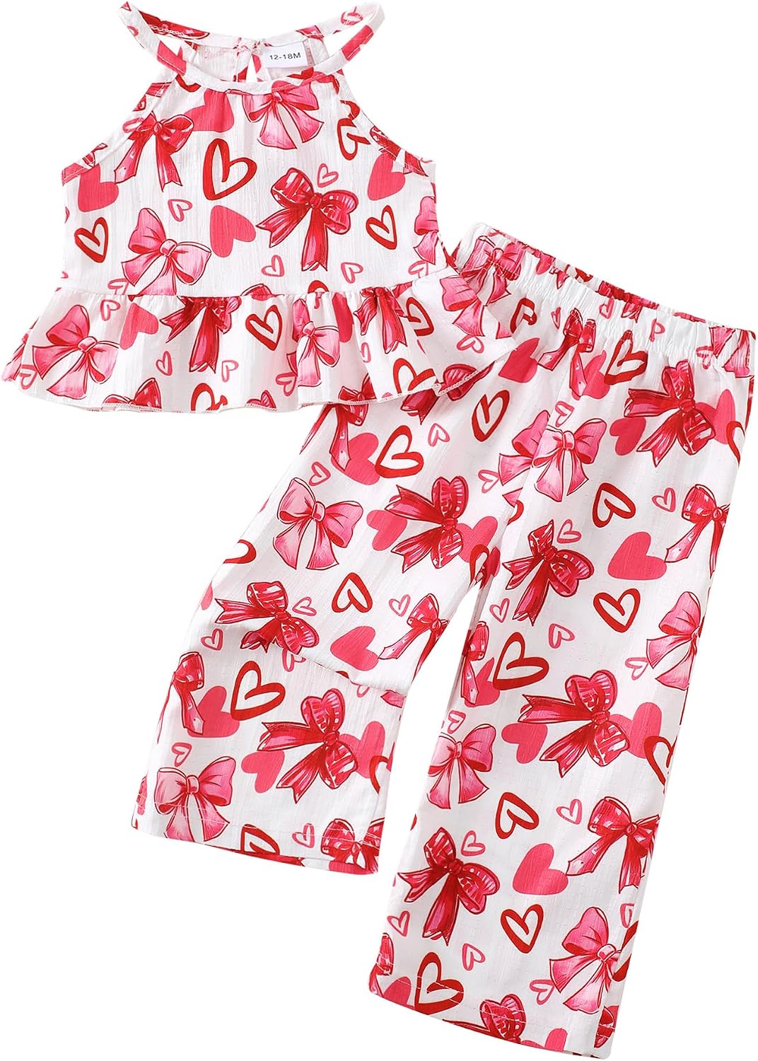 Kucnuzki Ropa de bebé niña pequeña trajes de verano Cami volantes halter tops pantalones de pierna ancha niños conjunto de ropa floral