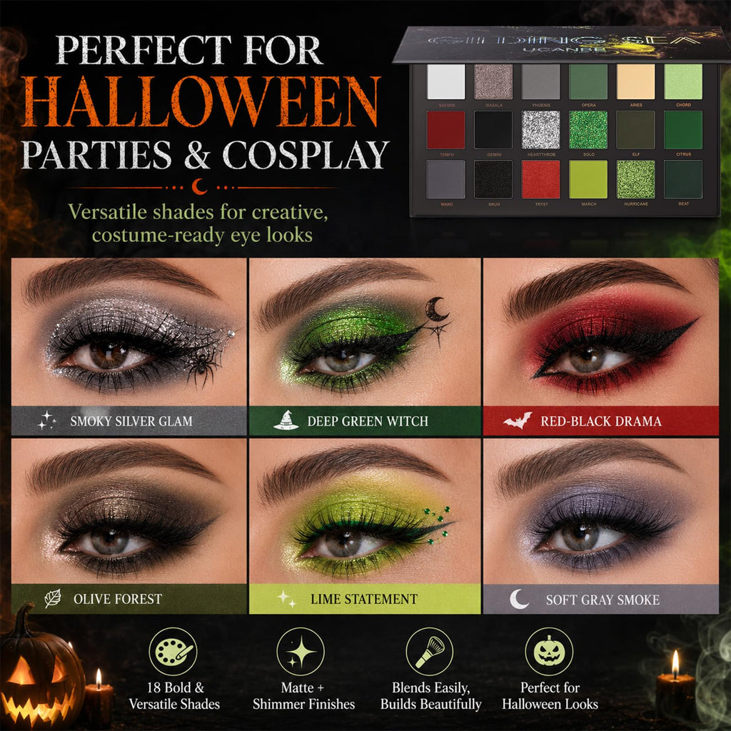 UCANBE Kit de paleta de sombra de ojos profesional de 18 colores con aroma desnudo, larga duración, multi brillo reflectante mate con brillo prensado, perlas de sombra de ojos, maquillaje en polvo
