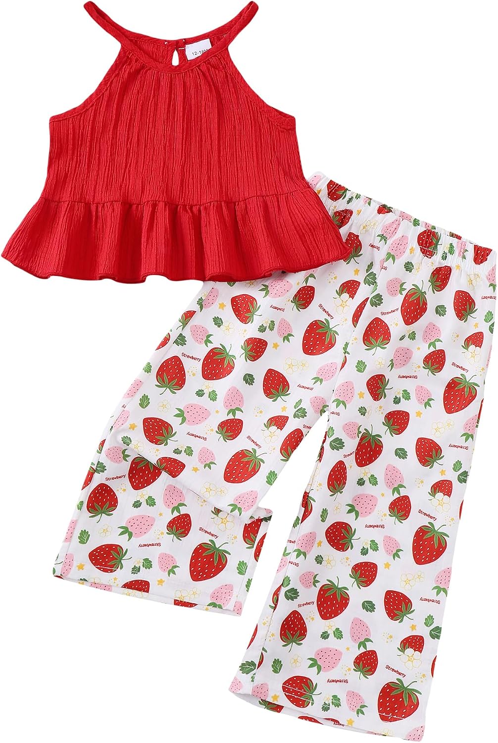 Kucnuzki Ropa de bebé niña pequeña trajes de verano Cami volantes halter tops pantalones de pierna ancha niños conjunto de ropa floral