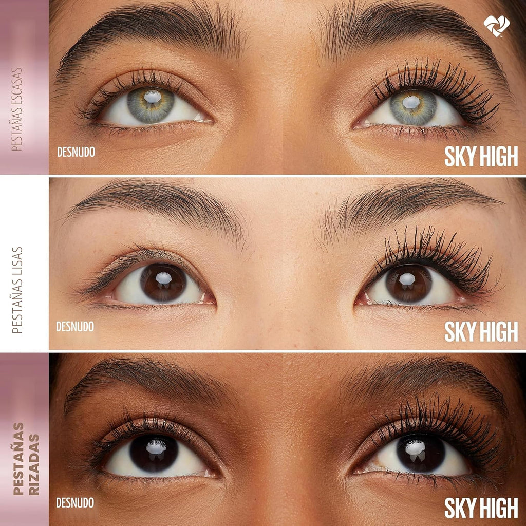 Maybelline Lash Sensational Sky High Washable Mascara Makeup, Volumizing, Lengthening, Defining, Curling, Multiplying, Buildable Formula, Blackest Black, 1 Count