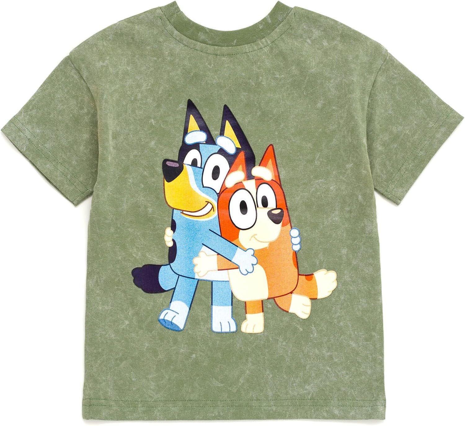 Bluey - Conjunto de camiseta con hombros caídos y pantalones cortos para niños de tamaños de bebé a grandes (2T - 10-12)