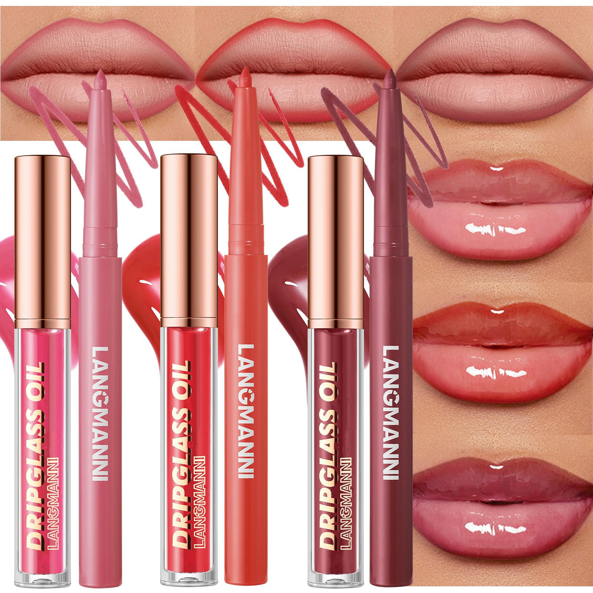 BestLand 12Pcs Matte Liquid Lipstick + Lip Liner Pens Set, Velvety Nude Lip Stain Waterproof Long Wear Makeup Gift Set