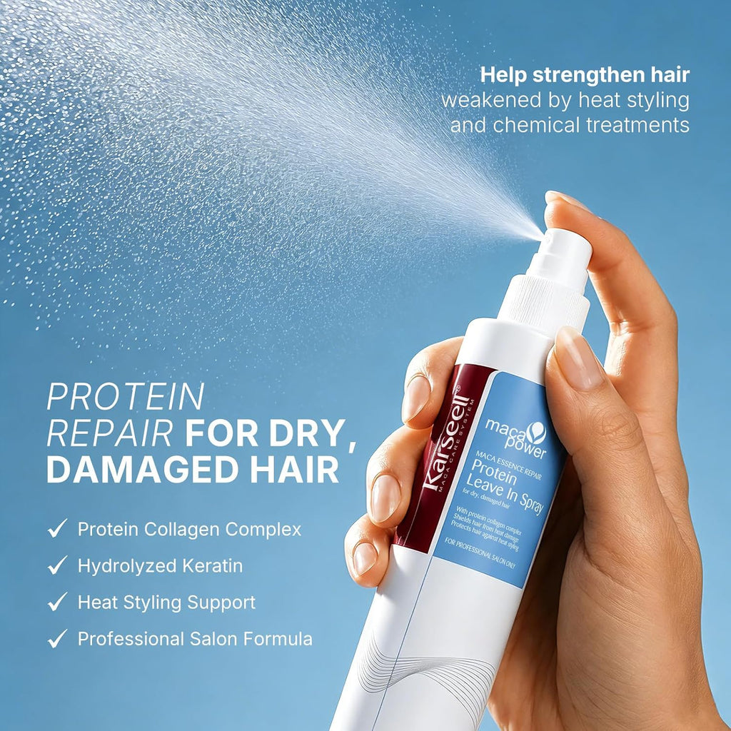 Karseell Leave-In Conditioner Spray, 6.78 fl oz | No-rinse protein conditioner spray for damp or dry hair; helps soften, smooth frizz, and refresh daily styling