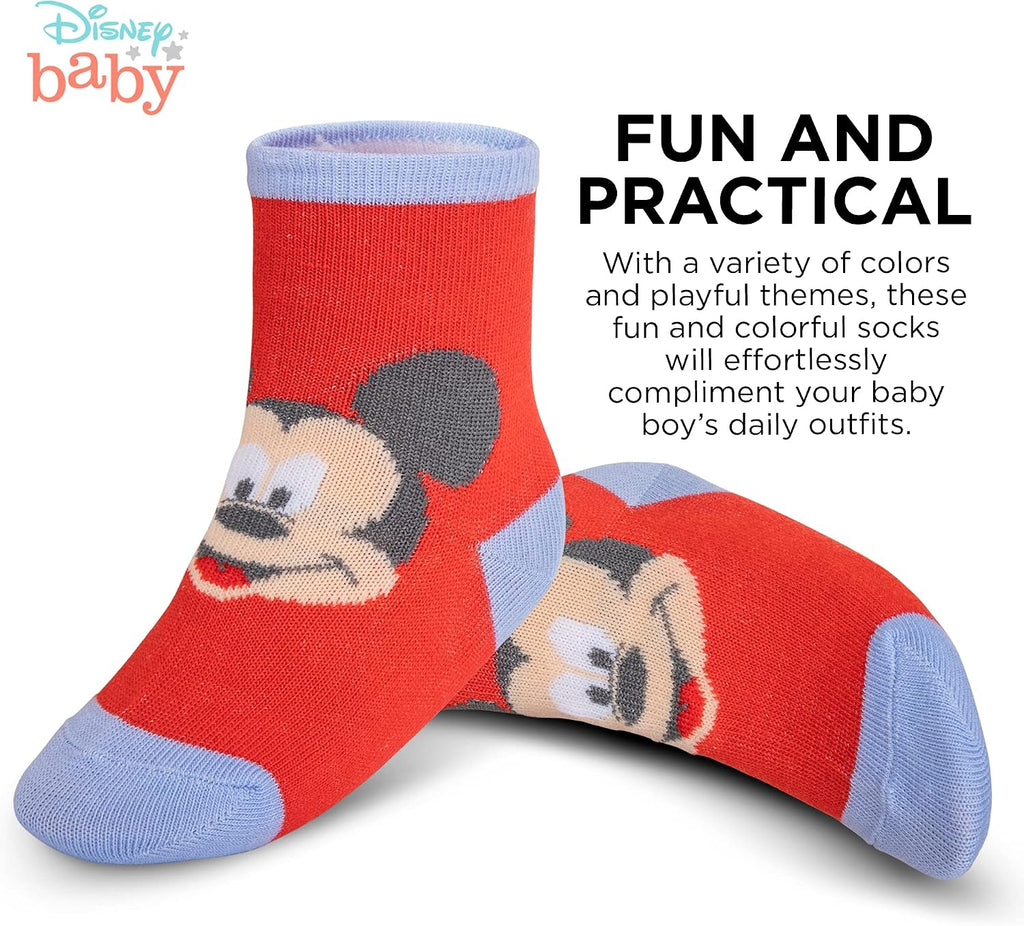 Disney baby-boys Baby Girls & Boys Minnie Mouse, Mickey Mouse, Baby Shark, Justice League 10-pack Infant Sock 0-24 Months