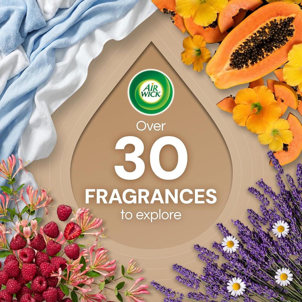 Air Wick - Kit de iniciación de aceite aromático Plug in, 2 calentadores + 6 repuestos