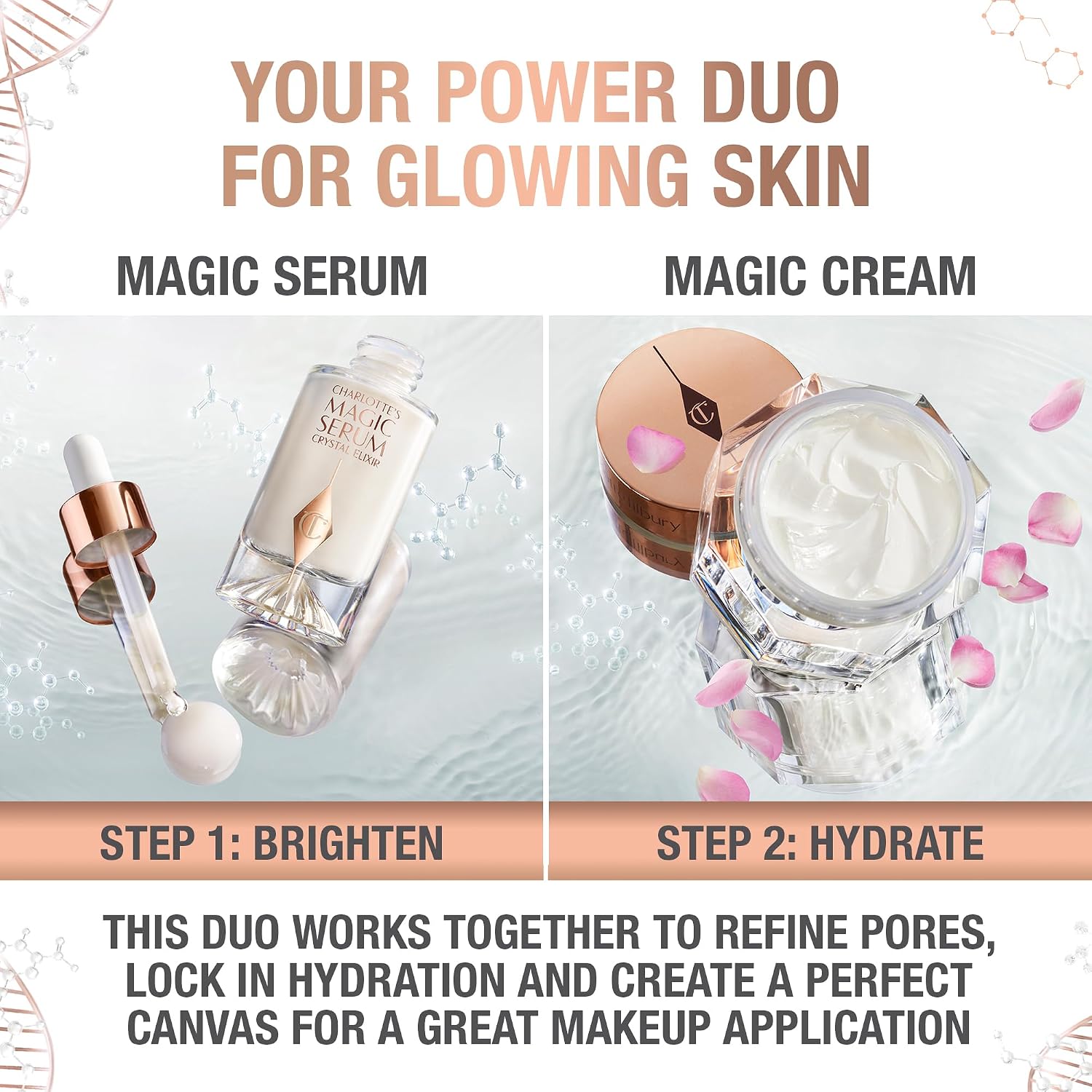 Charlotte Tilbury Magic Serum Crystal Elixir - Skincare Set Essential - Firming Peptide Serum for Face & Neck - Perfect for Gifting & Makeup Pairings