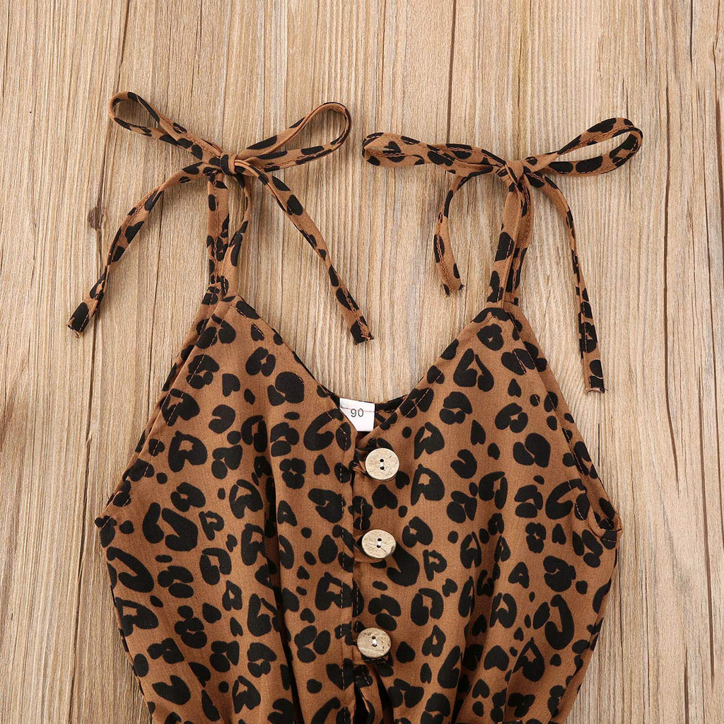 Toddler Baby Girl Heart Print Suspender Romper Jumpsuit Playsuit Holiday Clothes Kids Summer Outfit