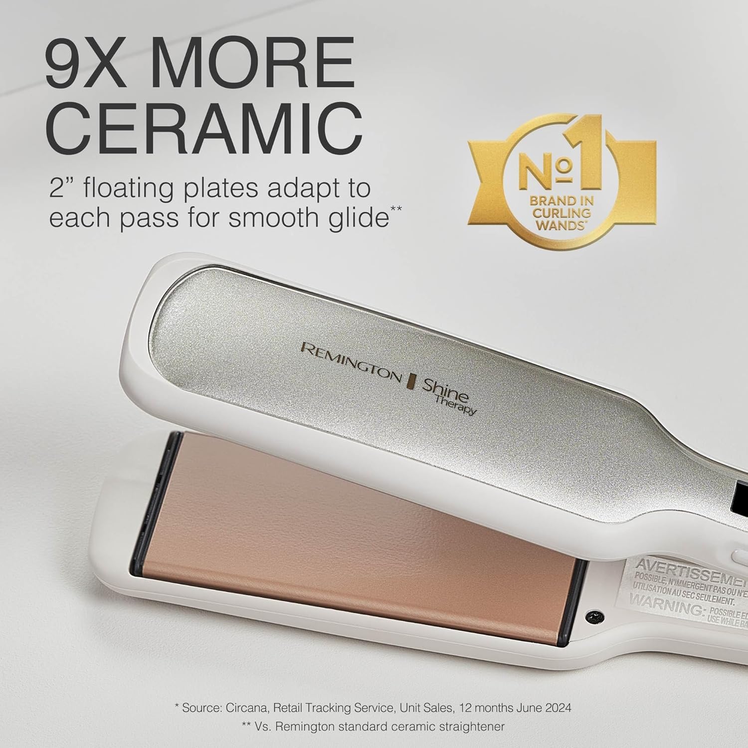 Remington Shine Therapy - Alisadora de cabello de 2 pulgadas, plancha alisadora infundida con aceite de argán y queratina, plancha alisadora profesional de cerámica para menos frizz, herramientas de | Ceramic flat iron plates infused with Argan Oil and Ke