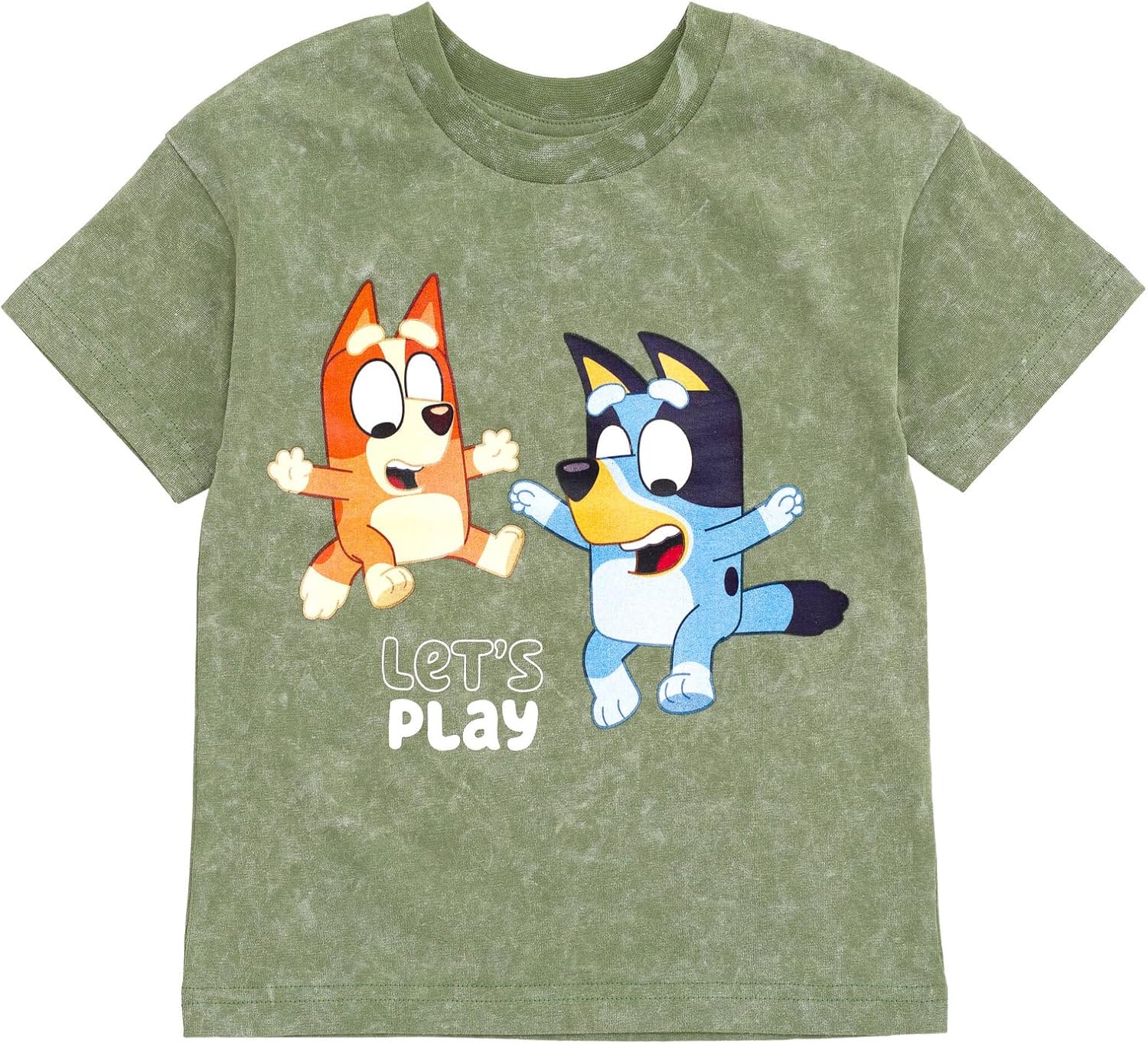 Bluey - Conjunto de camiseta con hombros caídos y pantalones cortos para niños de tamaños de bebé a grandes (2T - 10-12)