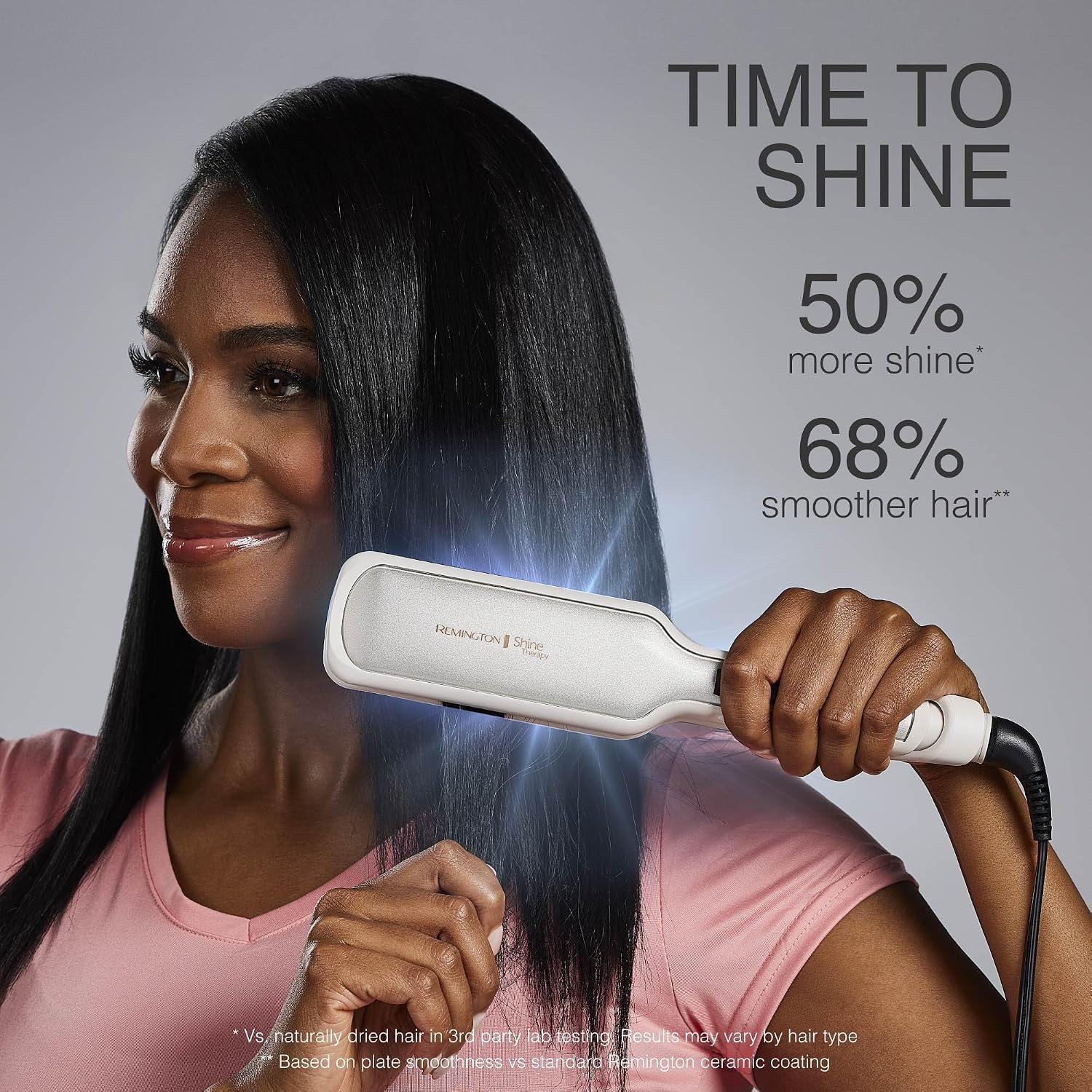 Remington Shine Therapy - Alisadora de cabello de 2 pulgadas, plancha alisadora infundida con aceite de argán y queratina, plancha alisadora profesional de cerámica para menos frizz, herramientas de | Ceramic flat iron plates infused with Argan Oil and Ke