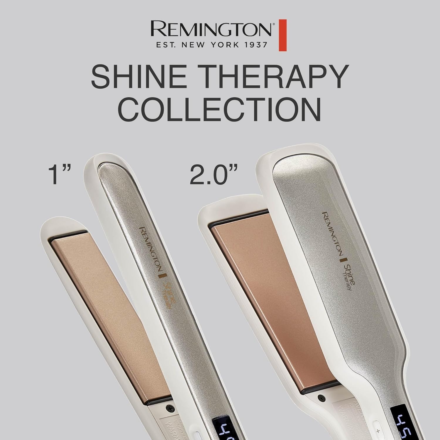 Remington Shine Therapy - Alisadora de cabello de 2 pulgadas, plancha alisadora infundida con aceite de argán y queratina, plancha alisadora profesional de cerámica para menos frizz, herramientas de | Ceramic flat iron plates infused with Argan Oil and Ke