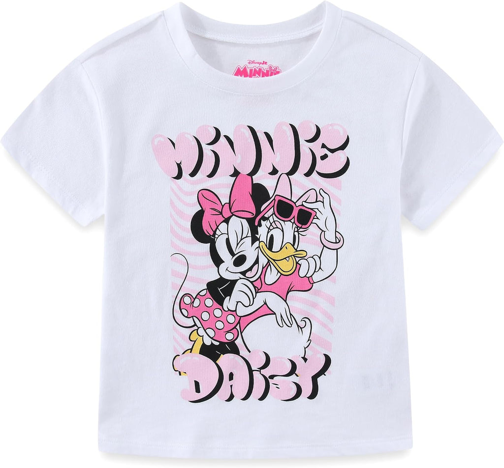 Disney Minnie Mouse Daisy Duck - Conjunto de camiseta de manga corta y pantalones cortos para niñas pequeñas y grandes