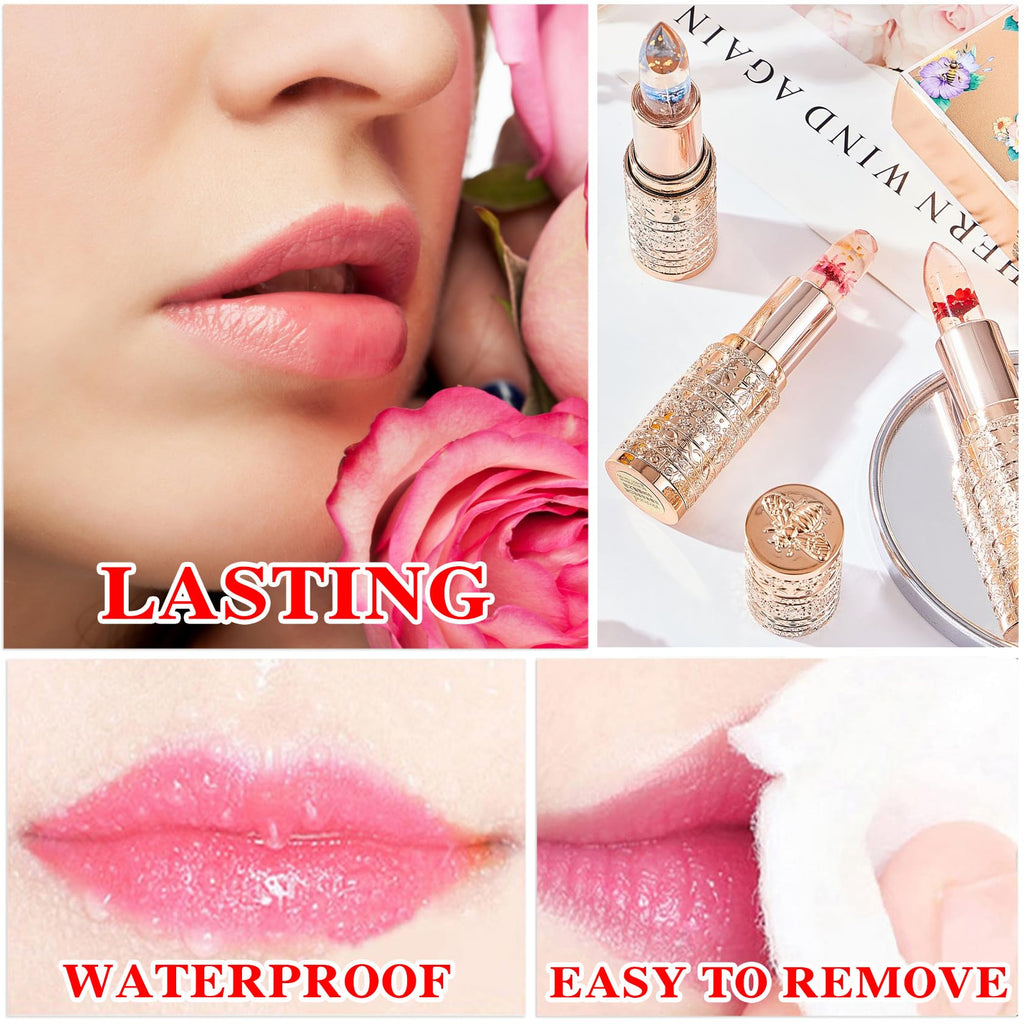 Labial de aloe vera, cuidado labial de larga duración, bálsamo labial nutritivo y voluminizador, brillo labial, cambio de color mágico con temperatura, 3 unidades