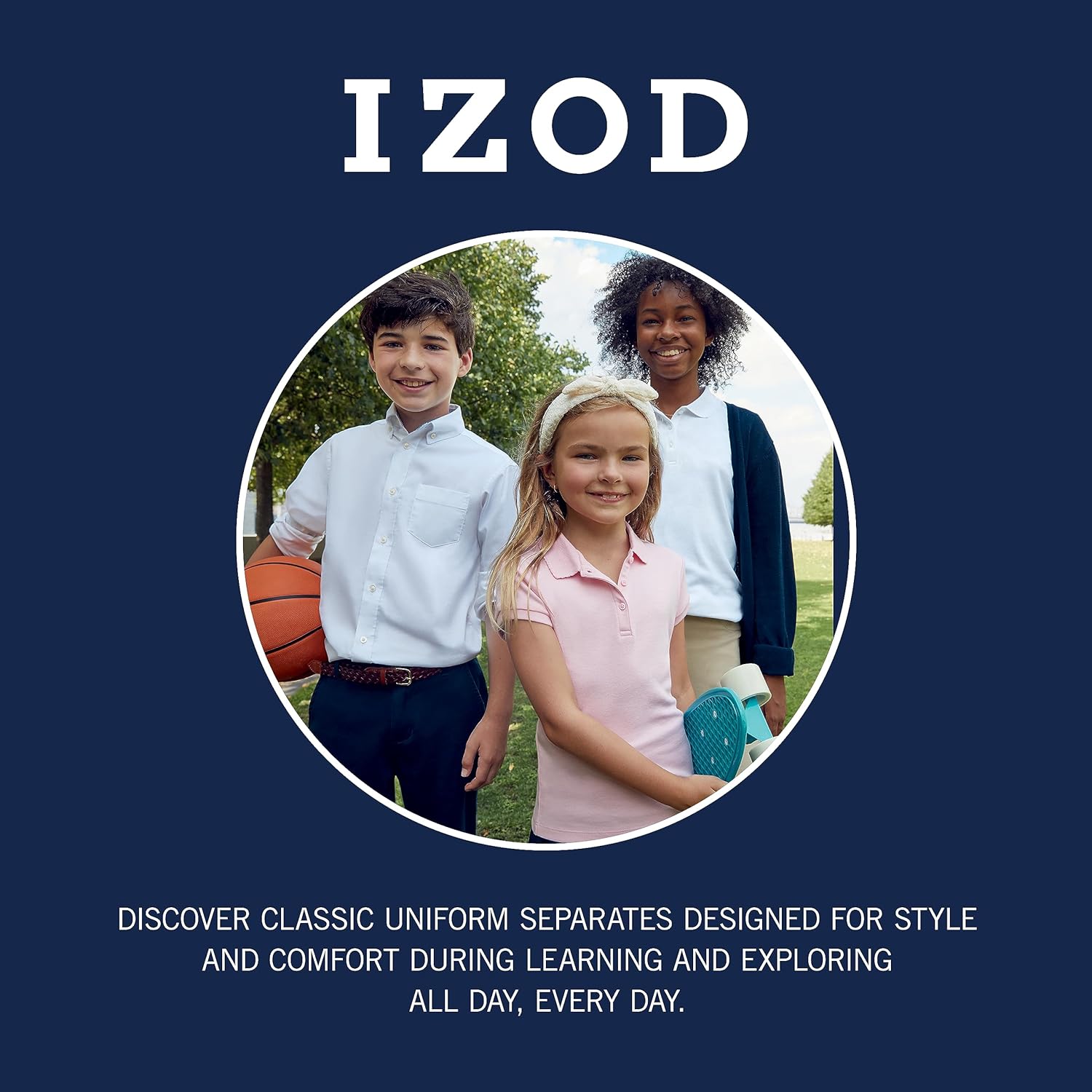 IZOD - Patinete plisado para niñas
