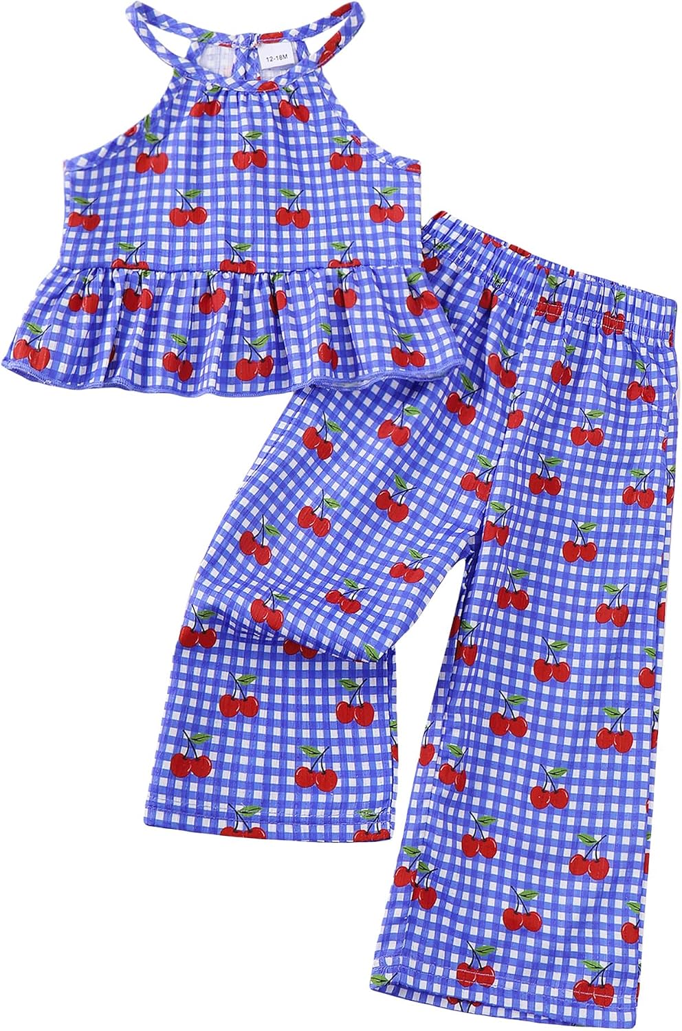 Kucnuzki Ropa de bebé niña pequeña trajes de verano Cami volantes halter tops pantalones de pierna ancha niños conjunto de ropa floral