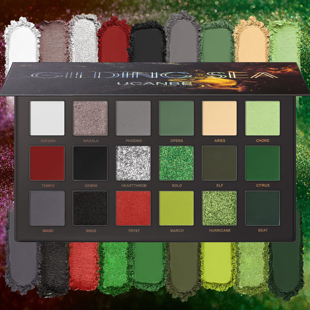 UCANBE Kit de paleta de sombra de ojos profesional de 18 colores con aroma desnudo, larga duración, multi brillo reflectante mate con brillo prensado, perlas de sombra de ojos, maquillaje en polvo