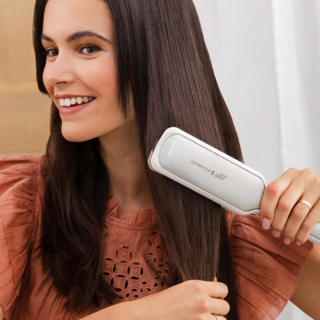 Remington Shine Therapy - Alisadora de cabello de 2 pulgadas, plancha alisadora infundida con aceite de argán y queratina, plancha alisadora profesional de cerámica para menos frizz, herramientas de | Ceramic flat iron plates infused with Argan Oil and Ke