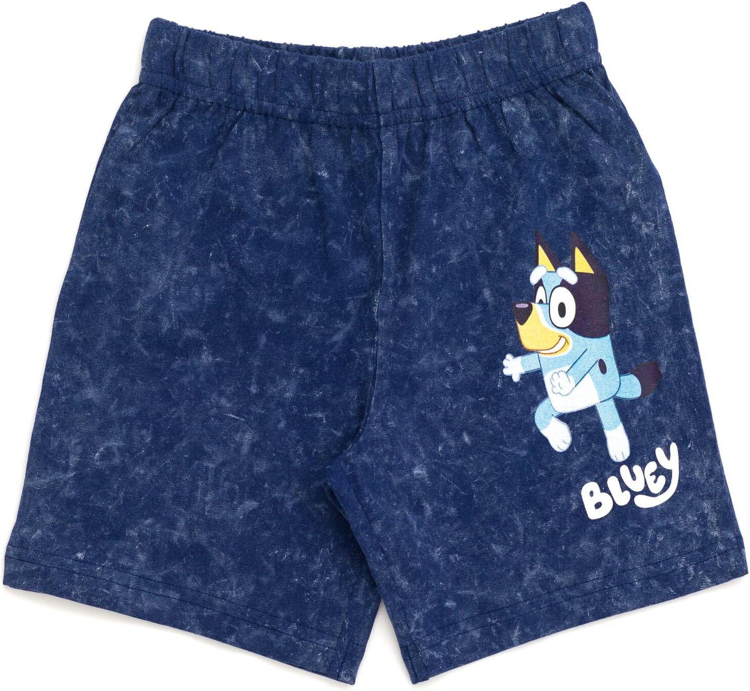 Bluey - Conjunto de camiseta con hombros caídos y pantalones cortos para niños de tamaños de bebé a grandes (2T - 10-12)