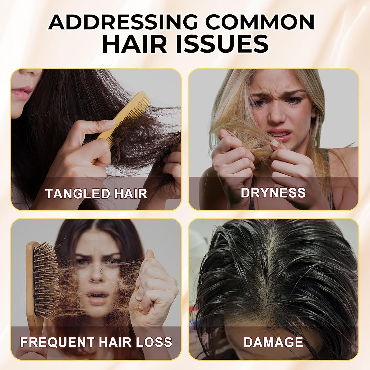Collagen Hair Treatment Mask, Deep Repair Conditioning Hair Mask with Collagen, Maca, Avocado Oil for All Hair Types, 7.4 FL OZ