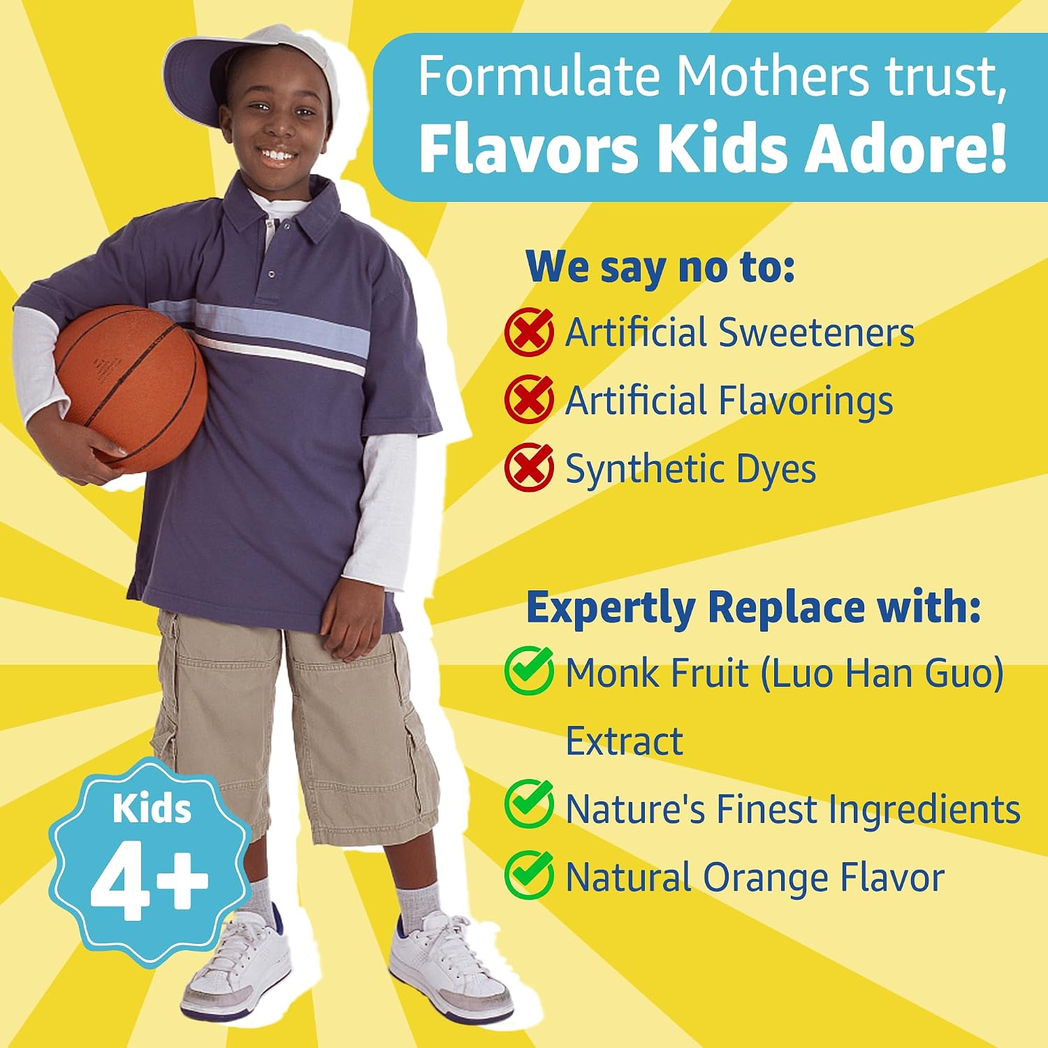 Gomitas multivitamínicas para niños con hierro, sin azúcar, vitaminas diarias para niños + probióticos, Omega 3 de algas (EPA/DHA), A, C, D, metil B12, folato, B6, zinc, biotina, para crecimiento | Daily Vitamins + Algae Omega 3(DHA & EPA), Probiotics, D3