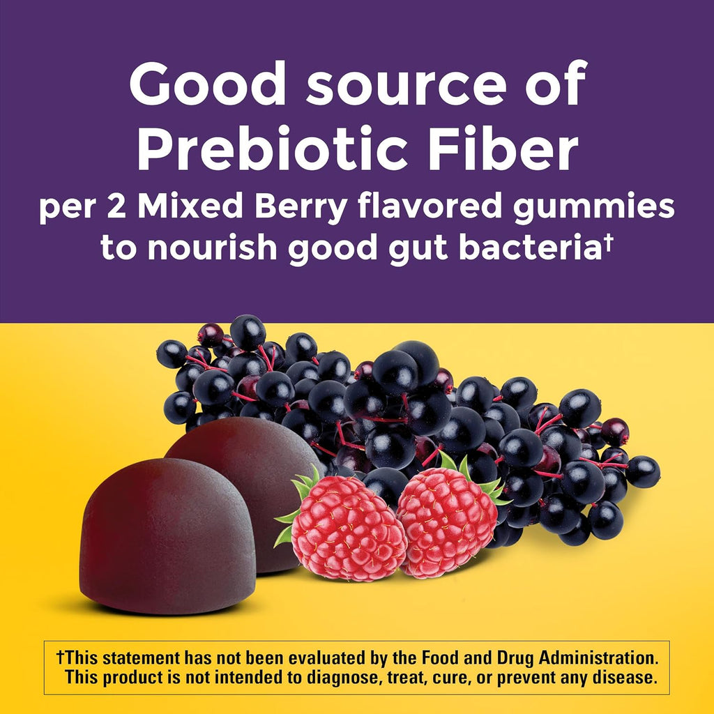 Nature Made - Gomitas de fibra probióticas + prebióticas para la salud intestinal diaria, suplemento de soporte digestivo con probióticos y fibra, 50 gomitas, suministro para 25 días | Fiber Supplement for Daily Gut Health, Prebiotics and Probiotics for W
