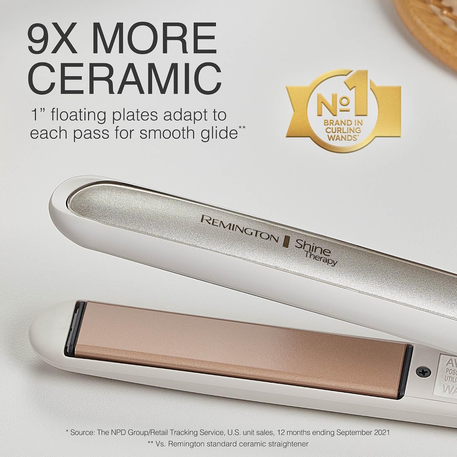 Remington Shine Therapy - Alisadora de cabello de 2 pulgadas, plancha alisadora infundida con aceite de argán y queratina, plancha alisadora profesional de cerámica para menos frizz, herramientas de | Ceramic flat iron plates infused with Argan Oil and Ke
