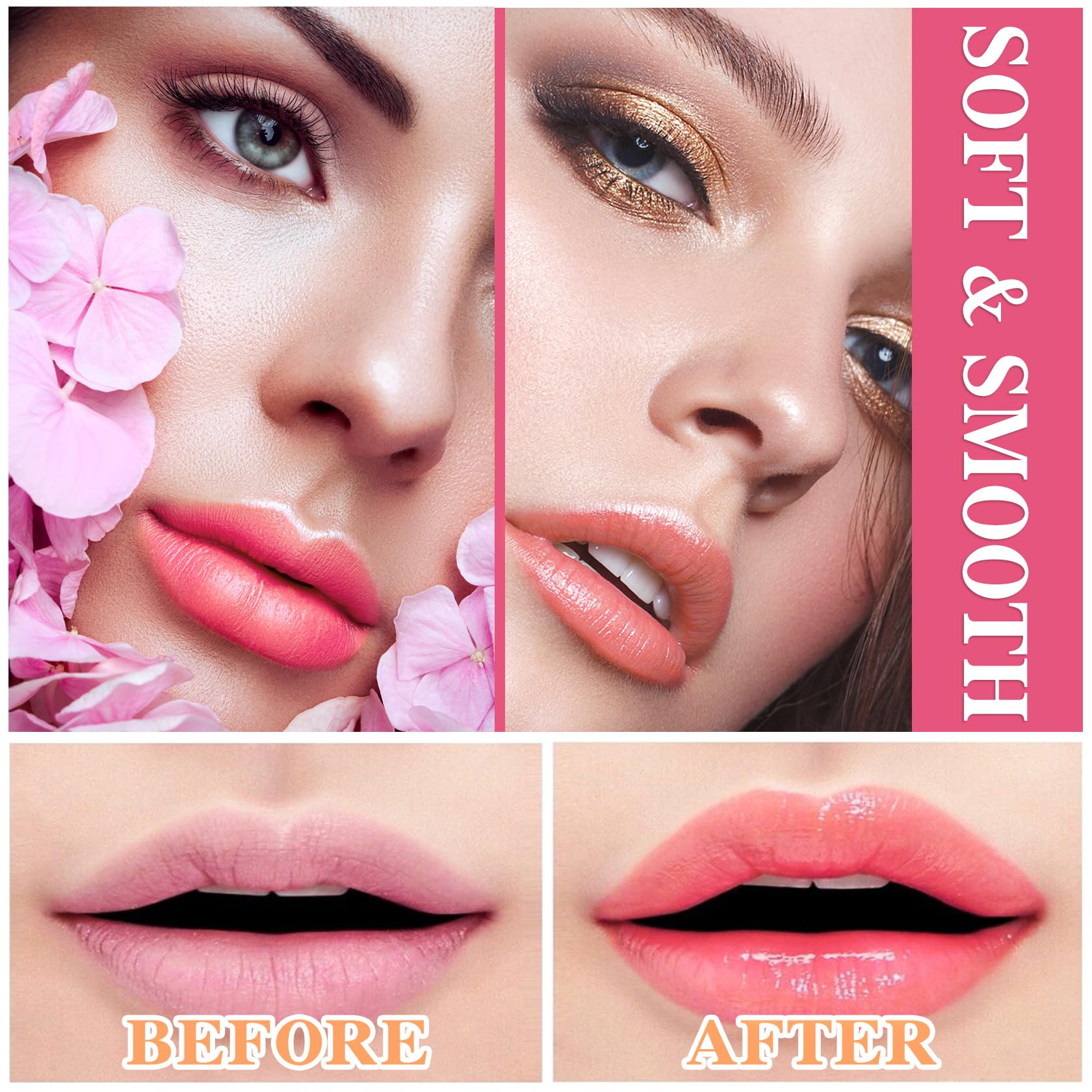 Labial de aloe vera, cuidado labial de larga duración, bálsamo labial nutritivo y voluminizador, brillo labial, cambio de color mágico con temperatura, 3 unidades