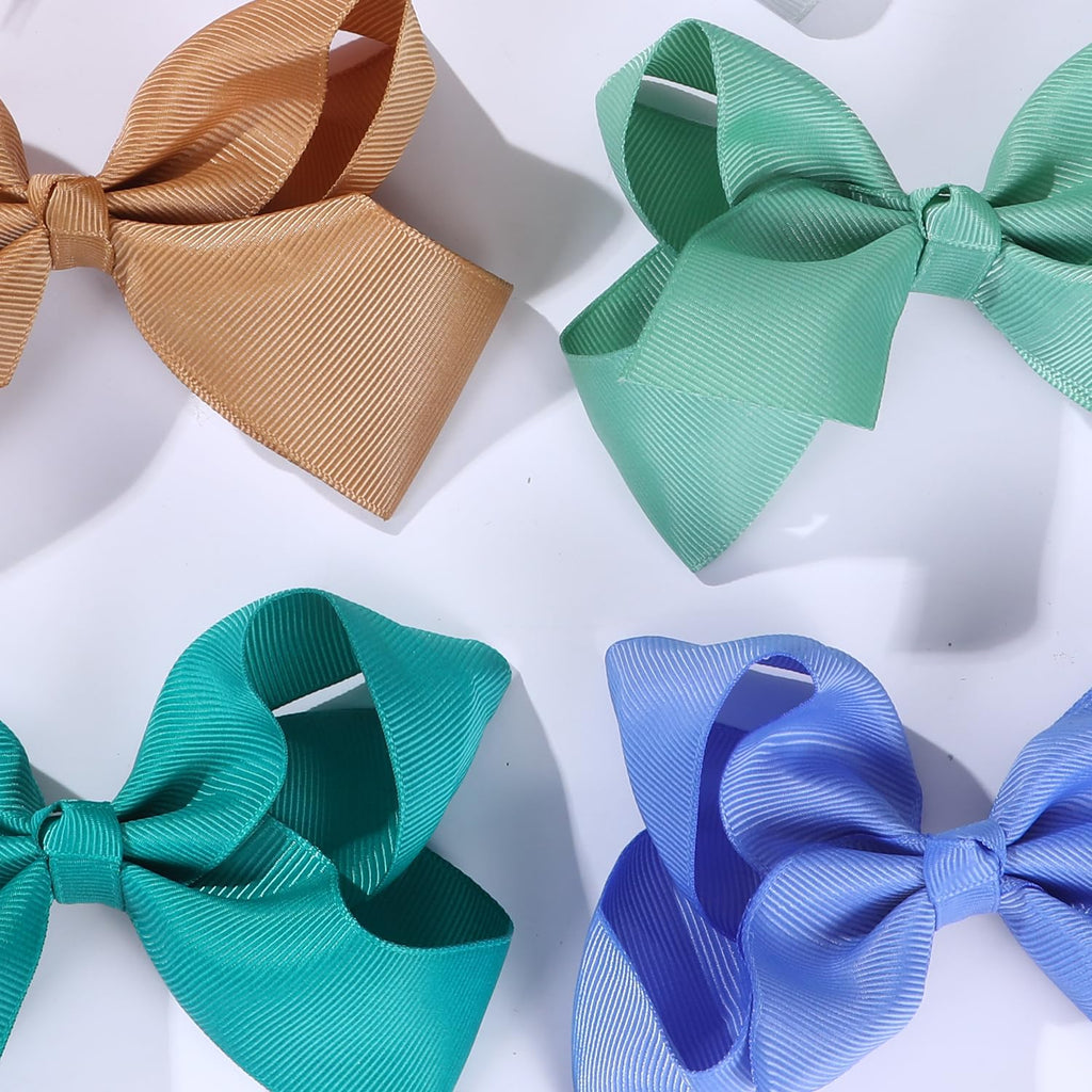 40PCS 3Inch Hair Bows for Girls,Hand-made Grosgrain Ribbon Hair Bow Alligator Clips Hair Accessories for Toddlers Baby Girls Kids Teens in Pairs