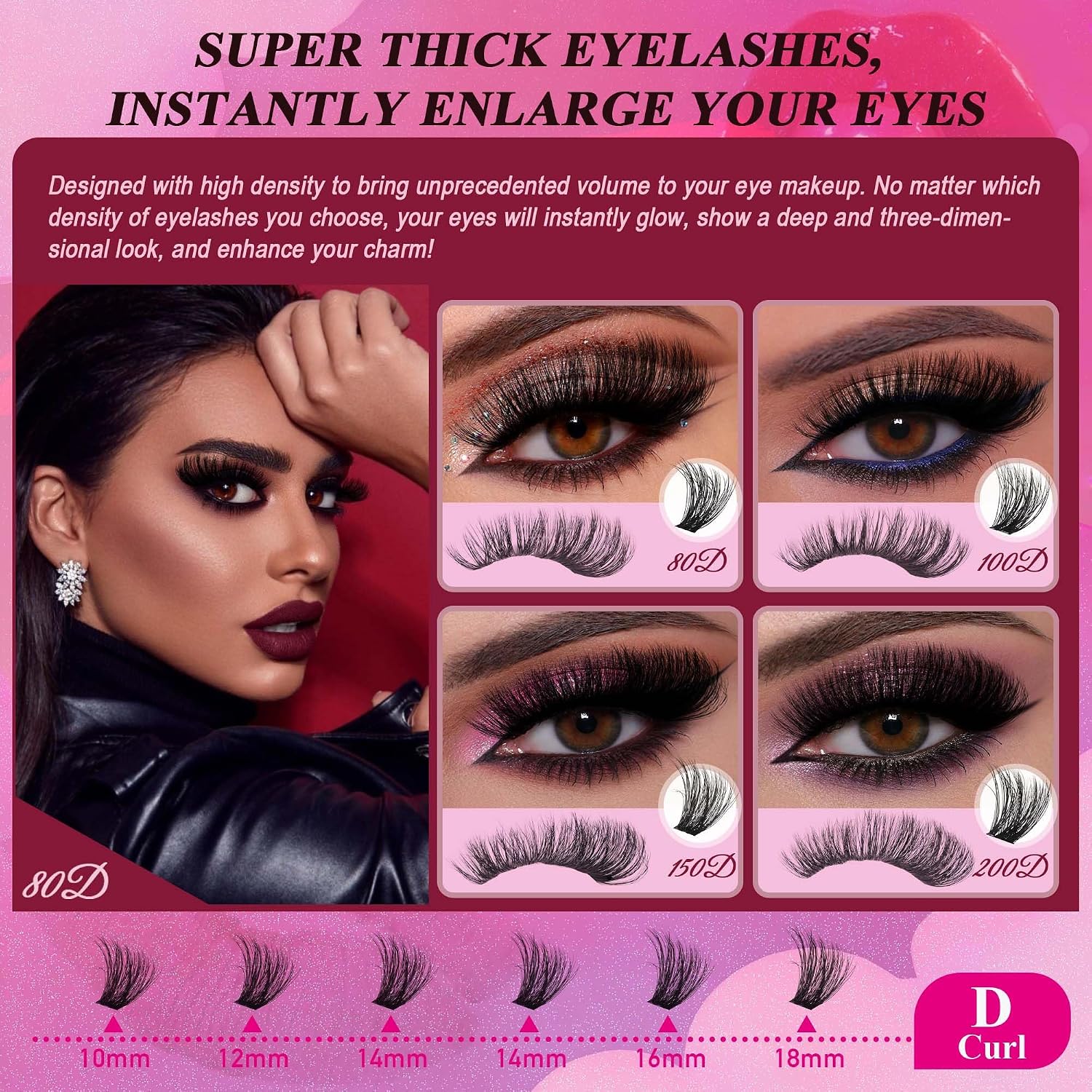 Foxy Beauty - Racimos de pestañas naturales – racimos de pestañas finas y esponjosas, extensiones de pestañas anchas con pestañas inferiores de bonificación