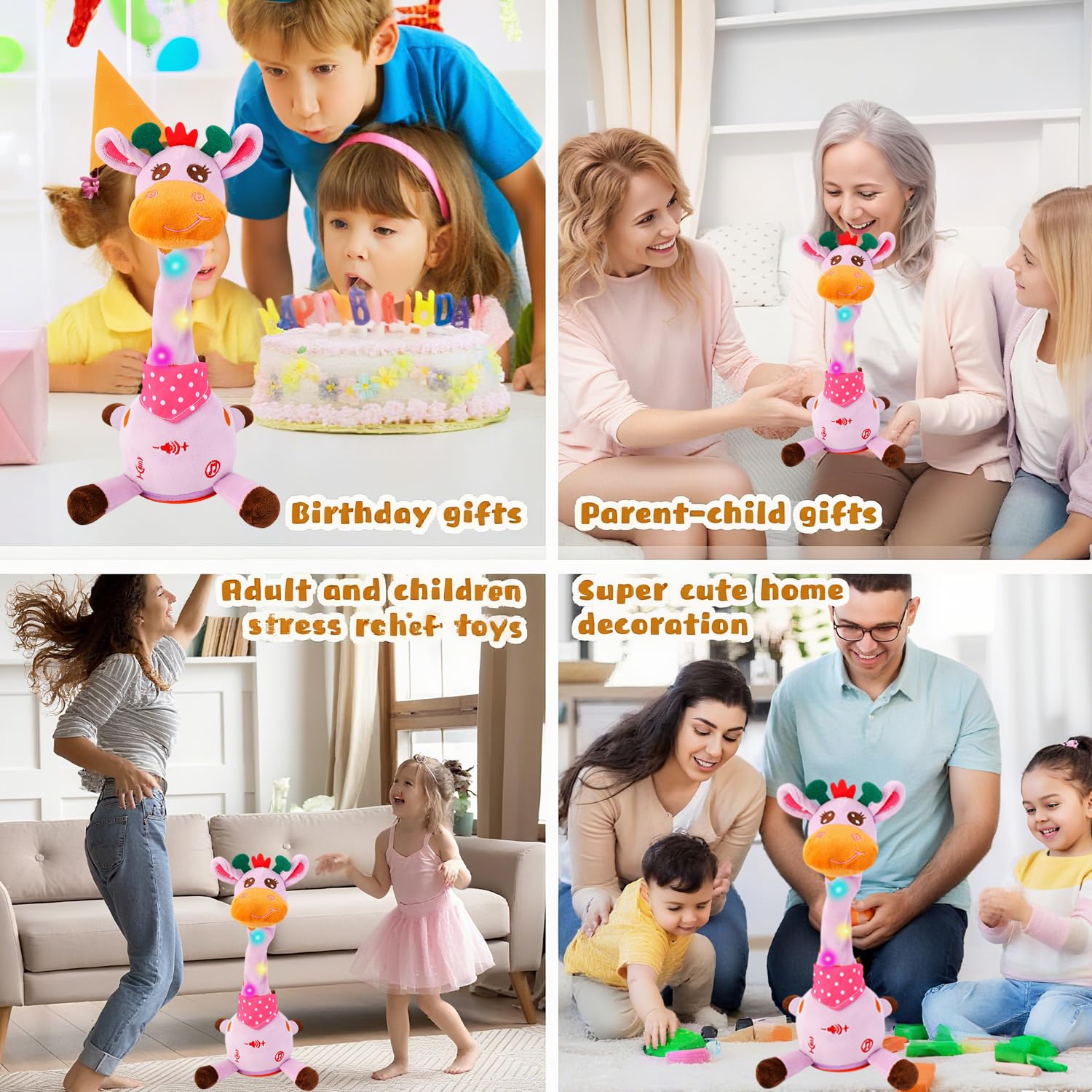 Cactus bailarín parlante - Repite lo que dices graba juguete para bebé | Bebé cantando grabación, imitando, repite lo que dices, musical interactivo, para niños y niñas de 1 año