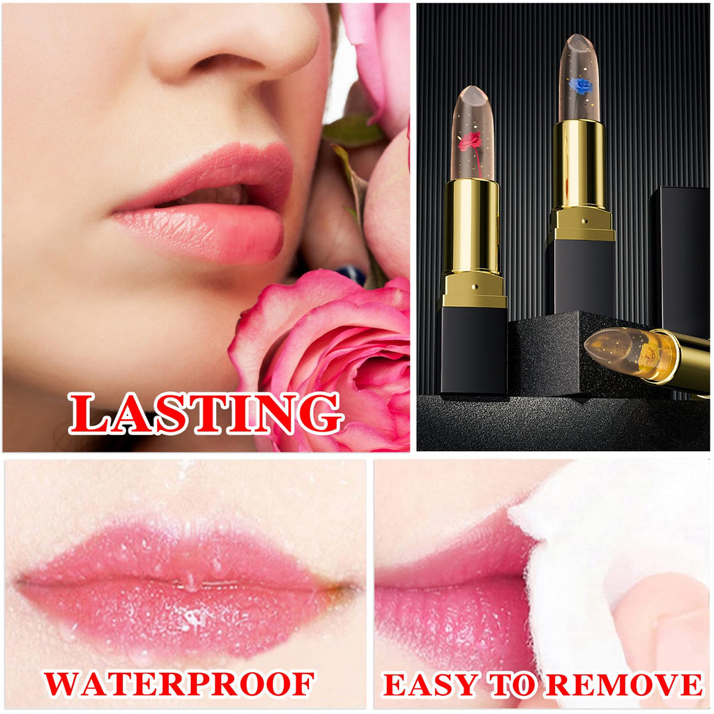 Labial de aloe vera, cuidado labial de larga duración, bálsamo labial nutritivo y voluminizador, brillo labial, cambio de color mágico con temperatura, 3 unidades