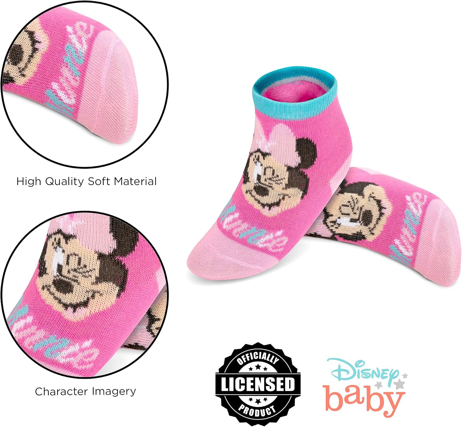 Disney baby-boys Baby Girls & Boys Minnie Mouse, Mickey Mouse, Baby Shark, Justice League 10-pack Infant Sock 0-24 Months