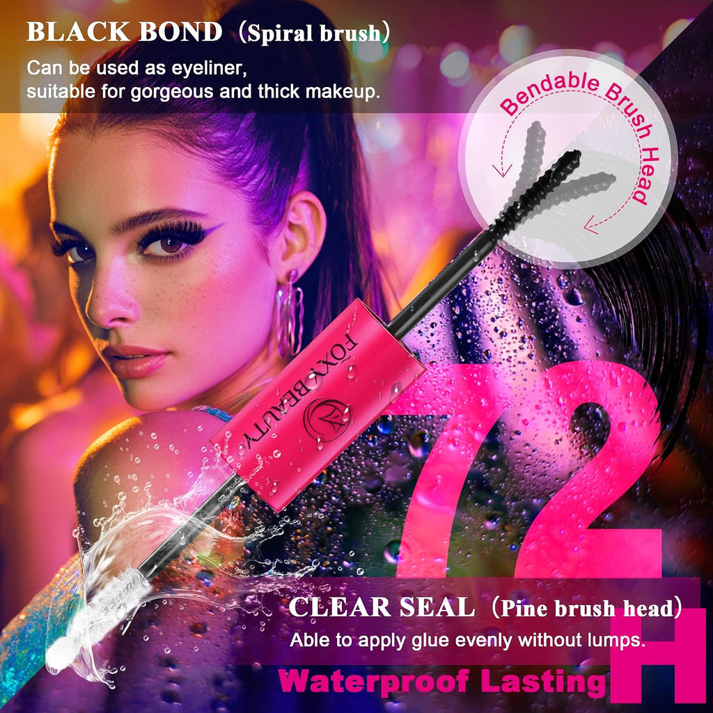 Foxy Beauty - Racimos de pestañas naturales – racimos de pestañas finas y esponjosas, extensiones de pestañas anchas con pestañas inferiores de bonificación