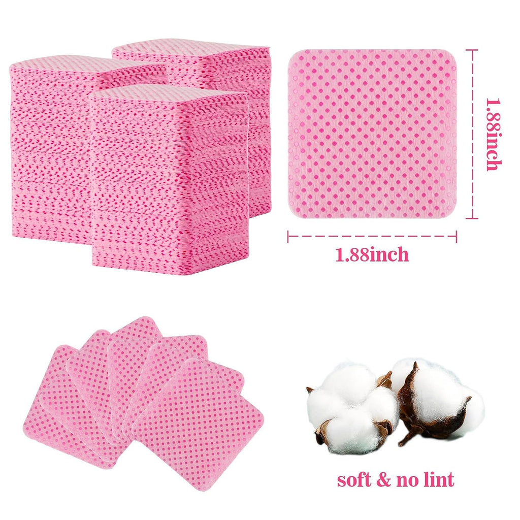 MAQIHAN 600 Toallitas para Uñas Sin Pelusa - Toallitas Removedoras de Esmalte de Uñas Rosa Sin Pelusa, Almohadillas para Uñas Sin Pelusa para Uñas de Gel, Toallitas de Pegamento para Uñas Sin Pelusa