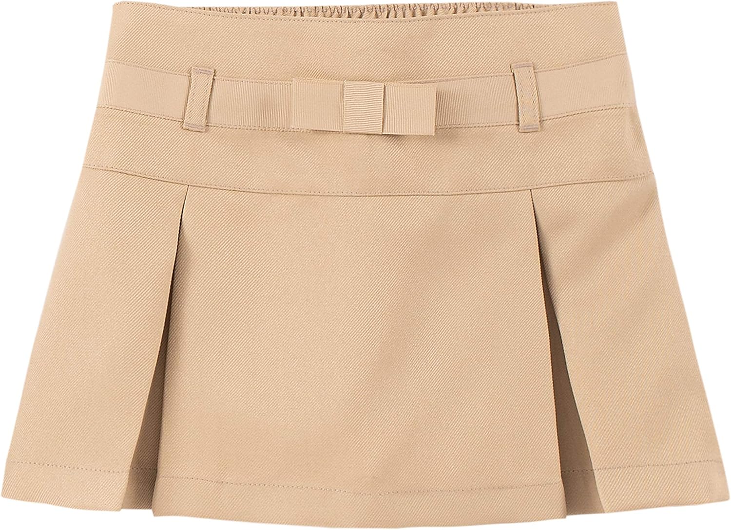 IZOD - Falda de patinete escolar para niñas con pantalones cortos, cintura de punto y bolsillos funcionales, resistente a arrugas