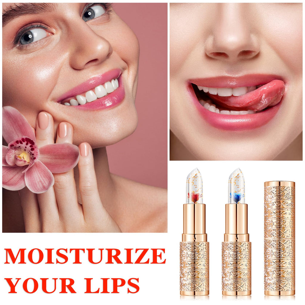 Labial de aloe vera, cuidado labial de larga duración, bálsamo labial nutritivo y voluminizador, brillo labial, cambio de color mágico con temperatura, 3 unidades