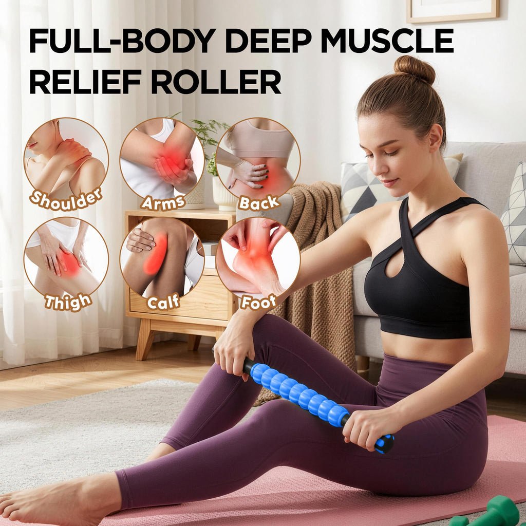 Rodillo de Masaje Muscular Bastón Rodillo de Masaje - Destructor de Fascia de Tejido Profundo para Alivio del Dolor Miofascial, Drenaje Linfático y Escultura Corporal, Herramienta Portátil de