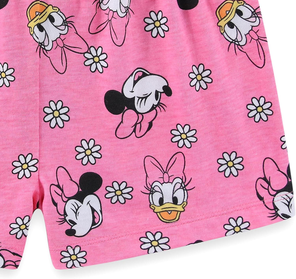 Disney Minnie Mouse Daisy Duck - Conjunto de camiseta de manga corta y pantalones cortos para niñas pequeñas y grandes