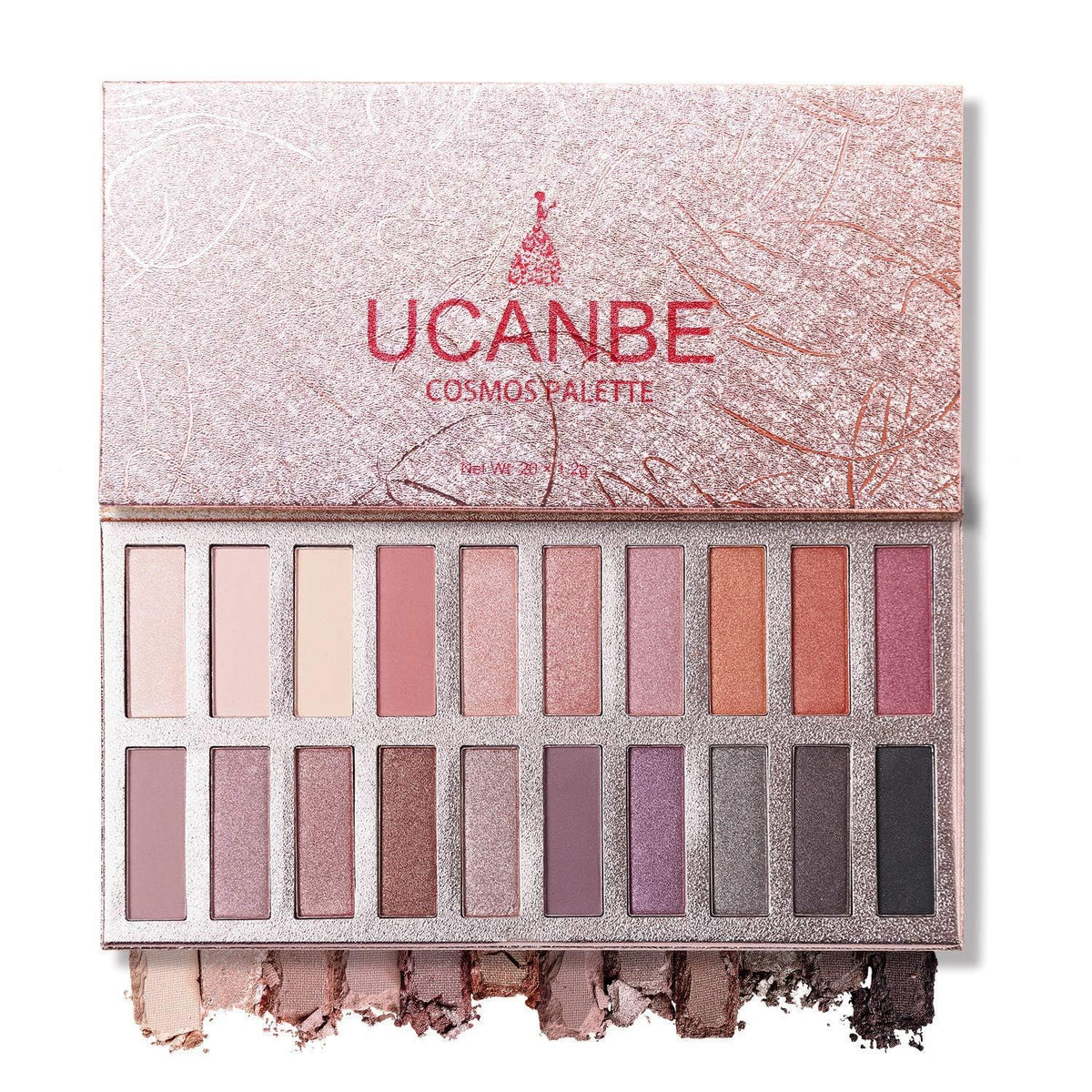 UCANBE Kit de paleta de sombra de ojos profesional de 18 colores con aroma desnudo, larga duración, multi brillo reflectante mate con brillo prensado, perlas de sombra de ojos, maquillaje en polvo