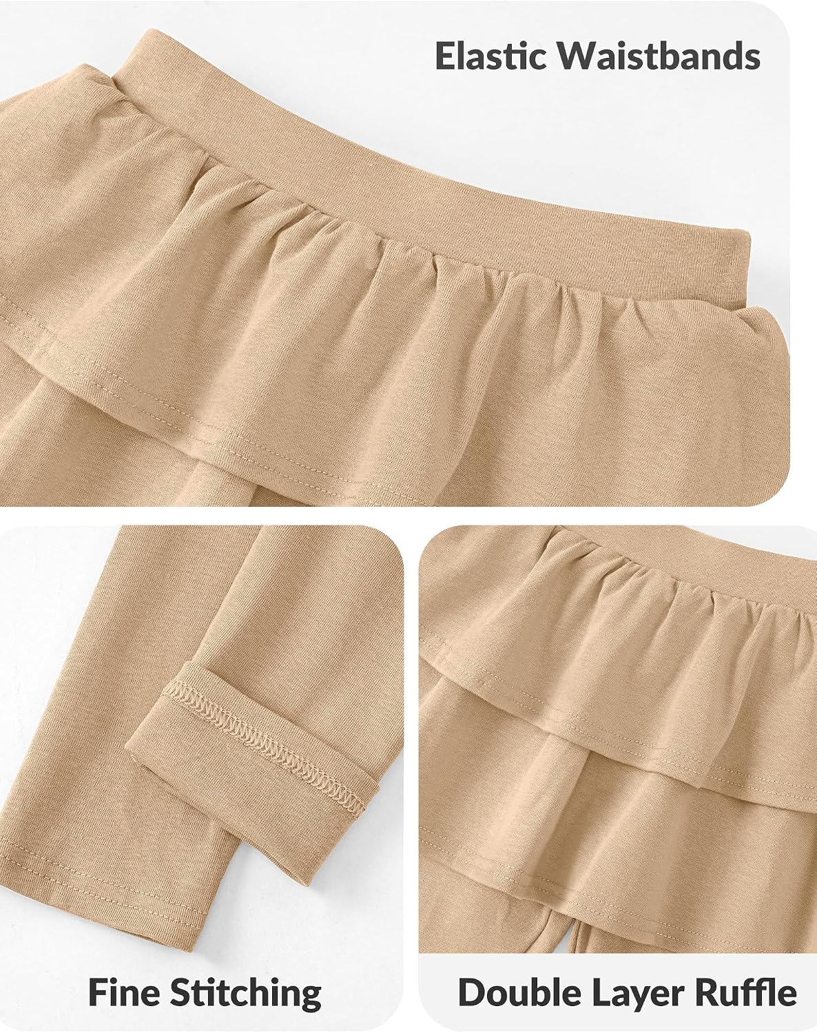 Witwot Paquete de 2 leggings tutú para niña, pantalones de algodón con falda con volantes, talla 18M-5T | Size 18M-5T Baby Girls Clothes