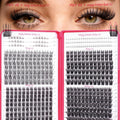 Foxy Beauty - Racimos de pestañas naturales – racimos de pestañas finas y esponjosas, extensiones de pestañas anchas con pestañas inferiores de bonificación